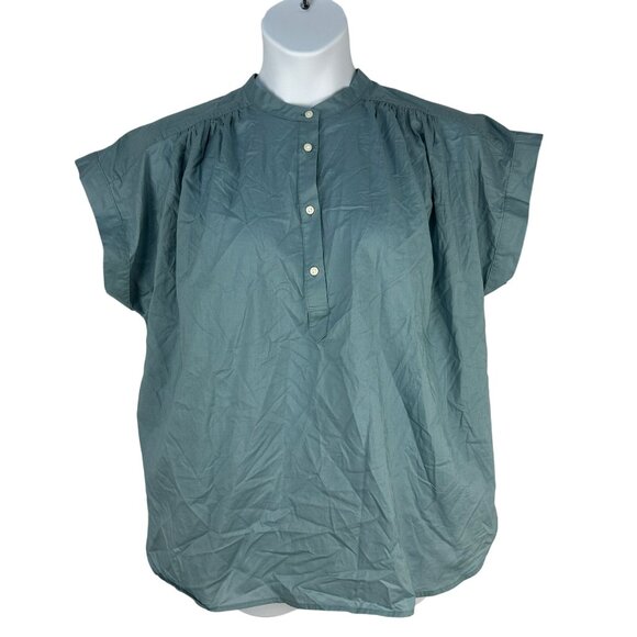 Universal Thread Women’s Blue Blouse L Button Front Lightweight Relaxed Fit - Picture 1 of 10